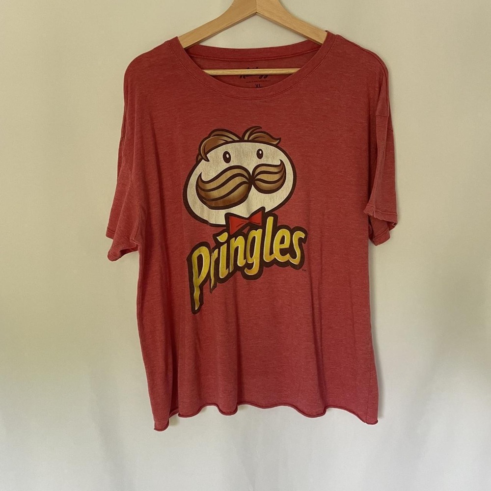 Kellogg's Pringles Graphic T-Shirt XL Red Men Short Sleeve Heathered Blend